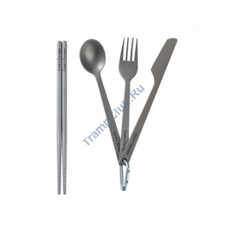 Набор стол. приборов KING CAMP 4-Piece Titanium Cutlery Set - CA2006