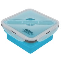 Контейнер силиконовый с ловилкой 1000 мл Tramp (аквамарин) Контейнер силиконовый с ловилкой 1000 мл Tramp (аквамарин)