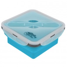 Контейнер силиконовый с ловилкой 1000 мл Tramp (аквамарин) Контейнер силиконовый с ловилкой 1000 мл Tramp (аквамарин)
