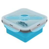 Контейнер силиконовый с ловилкой 400 мл Tramp (аквамарин) Контейнер силиконовый с ловилкой 400 мл Tramp (аквамарин)