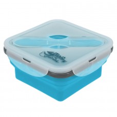 Контейнер силиконовый с ловилкой 400 мл Tramp (аквамарин) Контейнер силиконовый с ловилкой 400 мл Tramp (аквамарин)