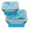 Контейнер силиконовый с ловилкой 400 мл Tramp (аквамарин) - TRC-144 Контейнер силиконовый с ловилкой 400 мл Tramp (аквамарин) - TRC-144