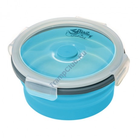 Контейнер складной с крышкой-защелкой 800 мл Tramp (аквамарин) TRC-087 Контейнер складной с крышкой-защелкой 800 мл Tramp (аквамарин) TRC-087